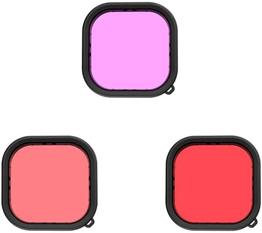 Reflex Camera 13-9 Underwater Diving Color Lens Filter Red Pink Purple Compatible with Go Pro Hero Black Snap-On