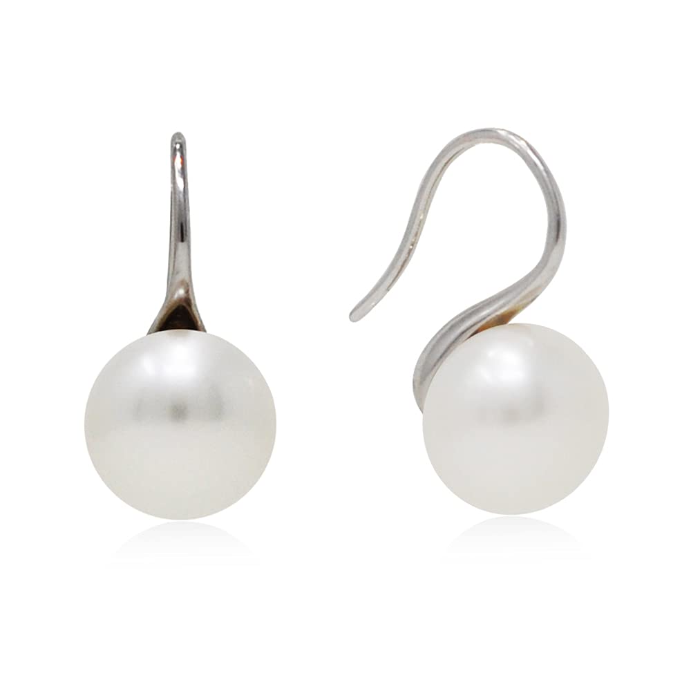Alevel 10-11mm Freshwater Cultured Big Pearl, 925 Sterling Silver Dangle Hook Earrings, Women Gifts