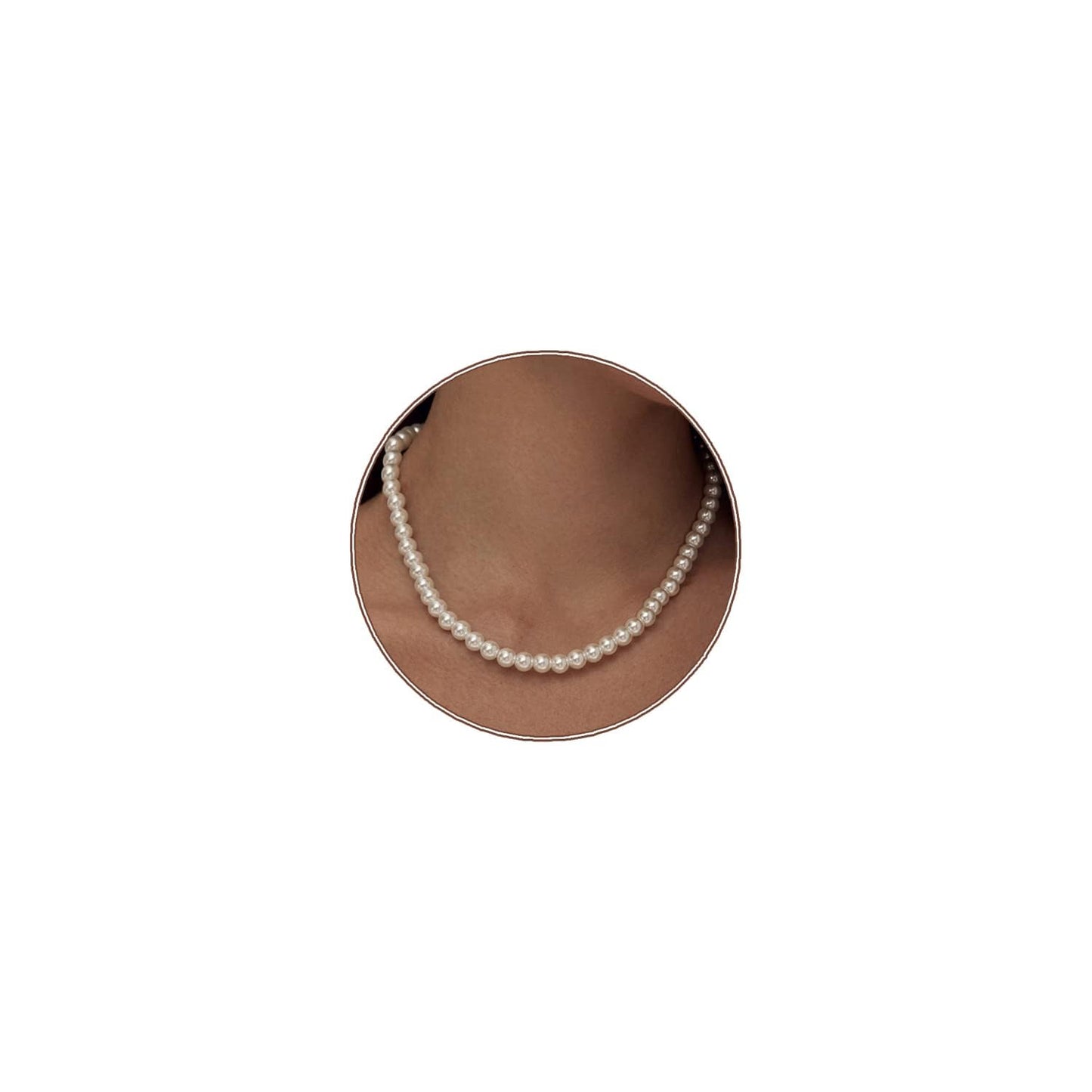Zeffy Pearl Necklace for Women, 8MM Dainty Round Imitation Pearl Choker Wedding Delicate Jewelry for Women Simple Bridesmaid Jewelry Gifts