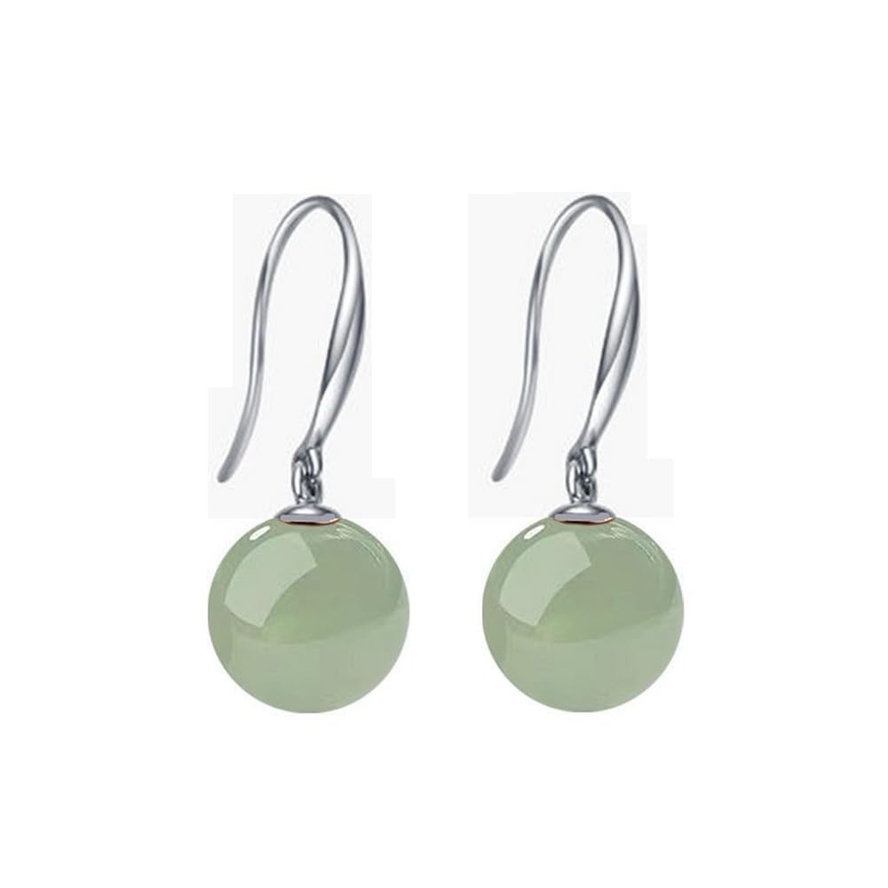 Ocean Pearl Dangle Earrings Natural Shell Beads Drop Earrings Fashion Jewelry for Women-12mm Jade