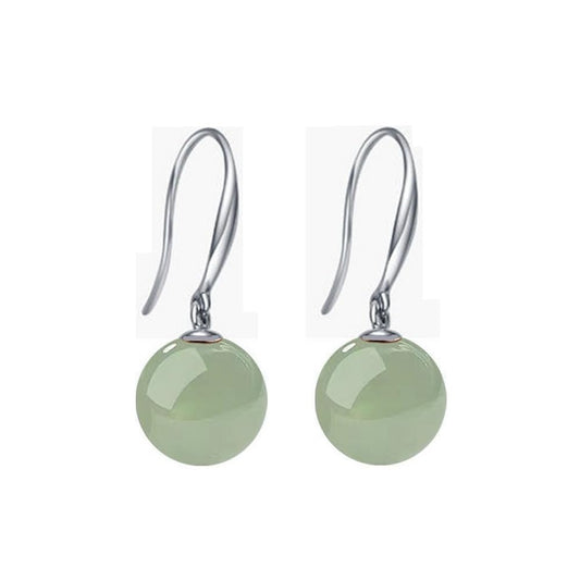 Ocean Pearl Dangle Earrings Natural Shell Beads Drop Earrings Fashion Jewelry for Women-12mm Jade