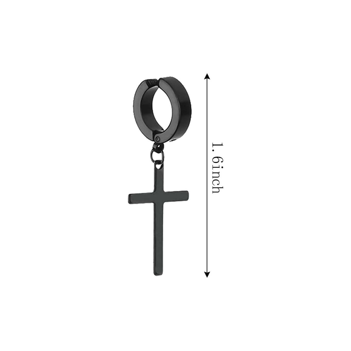 NEWITIN 4 Pairs Stainless Steel Magnetic Earrings for Men Clip on Earring Magnetic Stud Earring Unisex Non Piercing CZ Magnet Studs Diamond Cross Earrings for Women Men