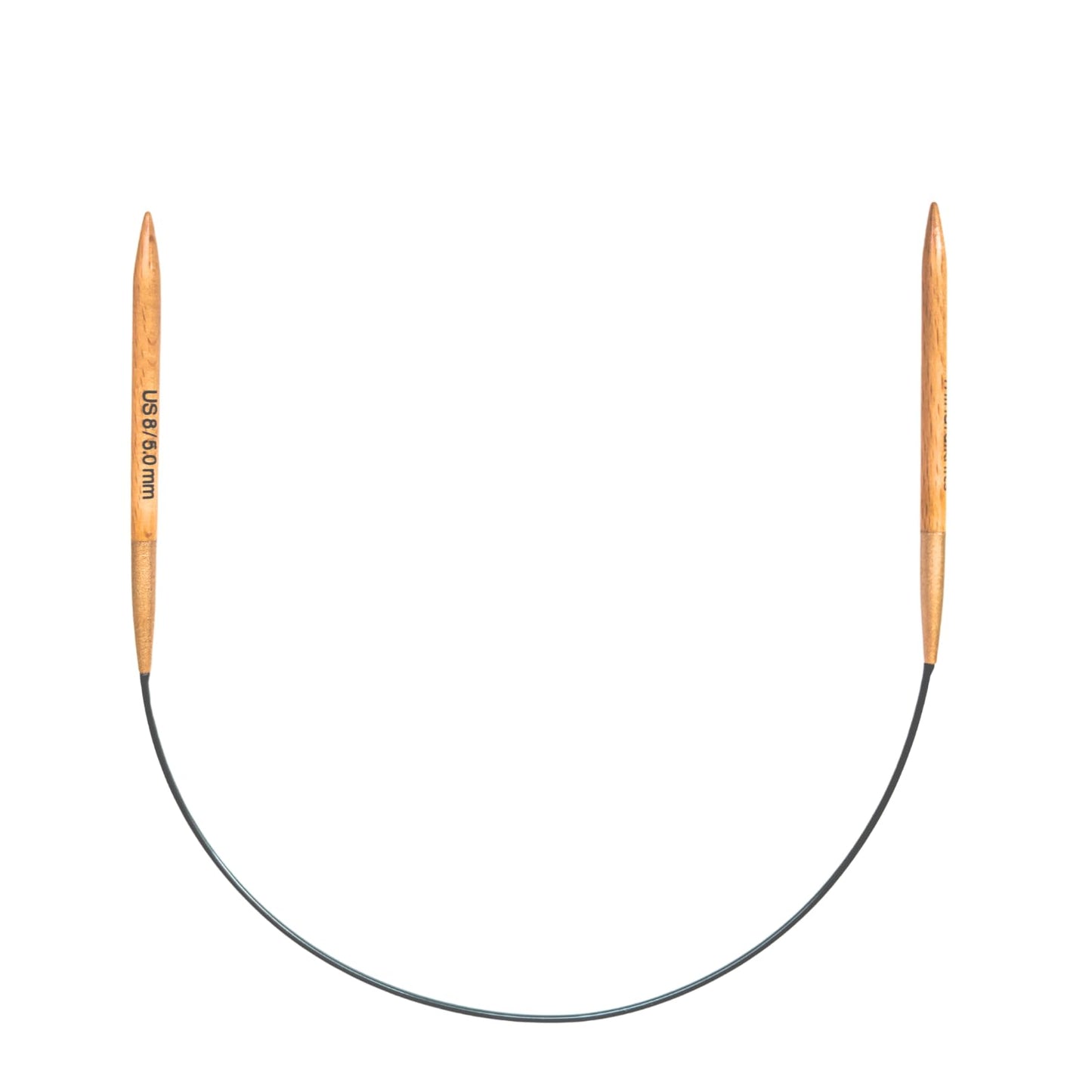 mindfulknits Zen Circular Knitting Needles - US 8, 5mm -16 Inch Length - Premium Beech Wood with Ombre Glossy Finish - Smooth Glide for All Projects - Gold