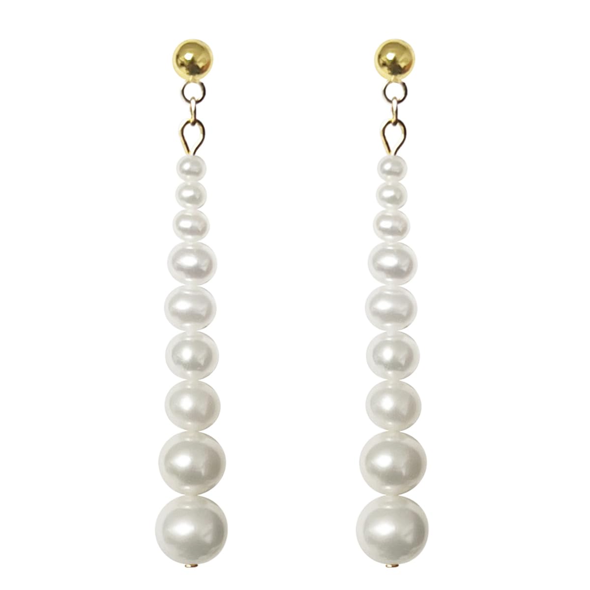 Alevel 3-8 MM Freshwater Cultured Real Pearl, 925 Sterling Silver Stud Plated with 14K Gold, Fashion Cluster Pearl Earrings