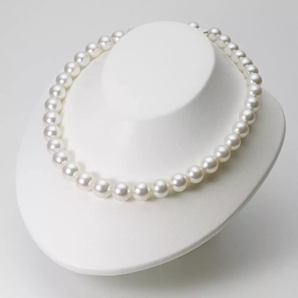 HUWODY Round White Simulated Shell Pearl Necklace Strand Pearl Choker Necklace Jewelry for Women 12mm 16inch