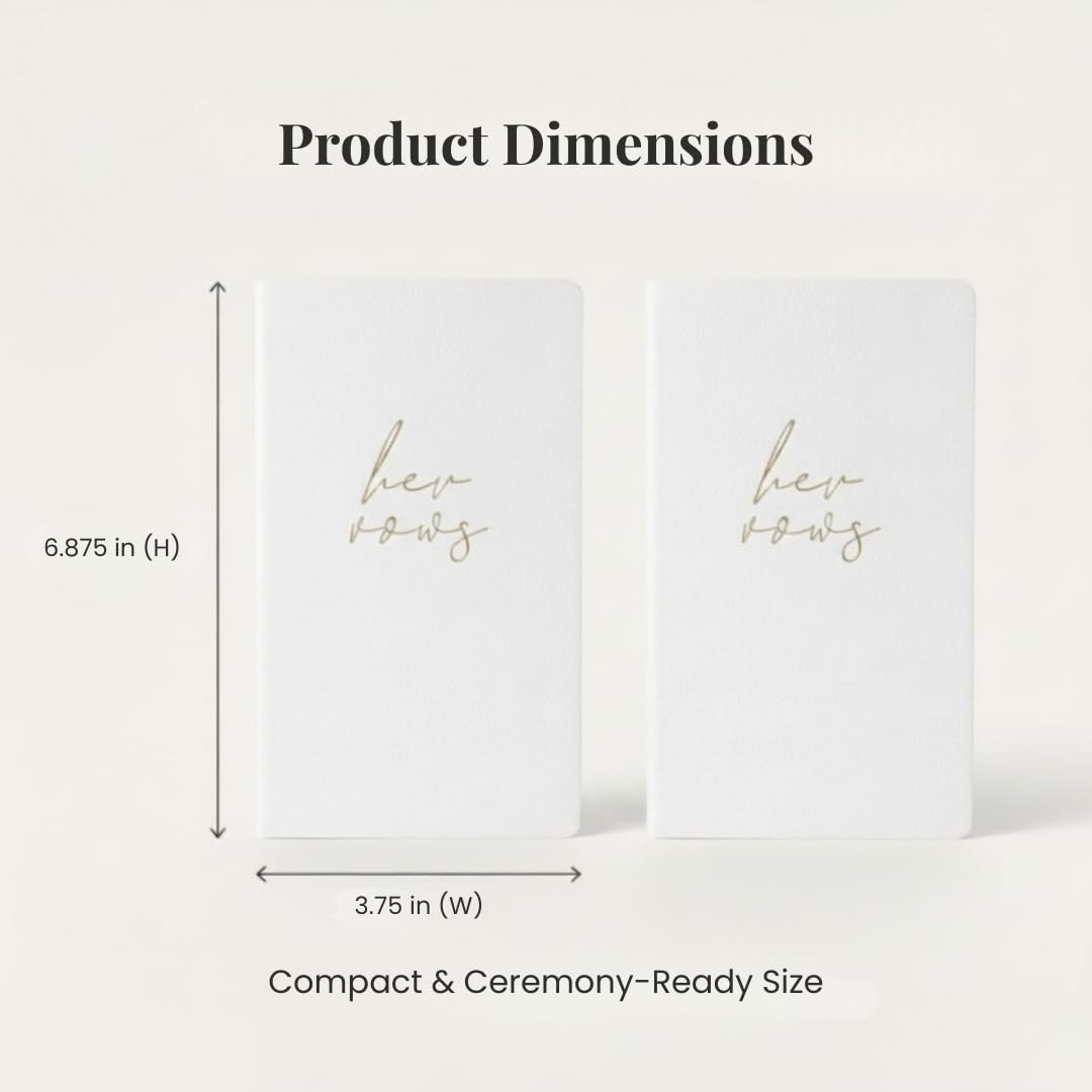 Pretty Robes LGBTQ Premium Leather Vow Books Her and Her Booklet - Wedding Stuff & Essentials for LGBTQ Wedding - Ideal Gift, Must Have Wedding Planning Books - Keepsafe Lesbian Couple (White/White)