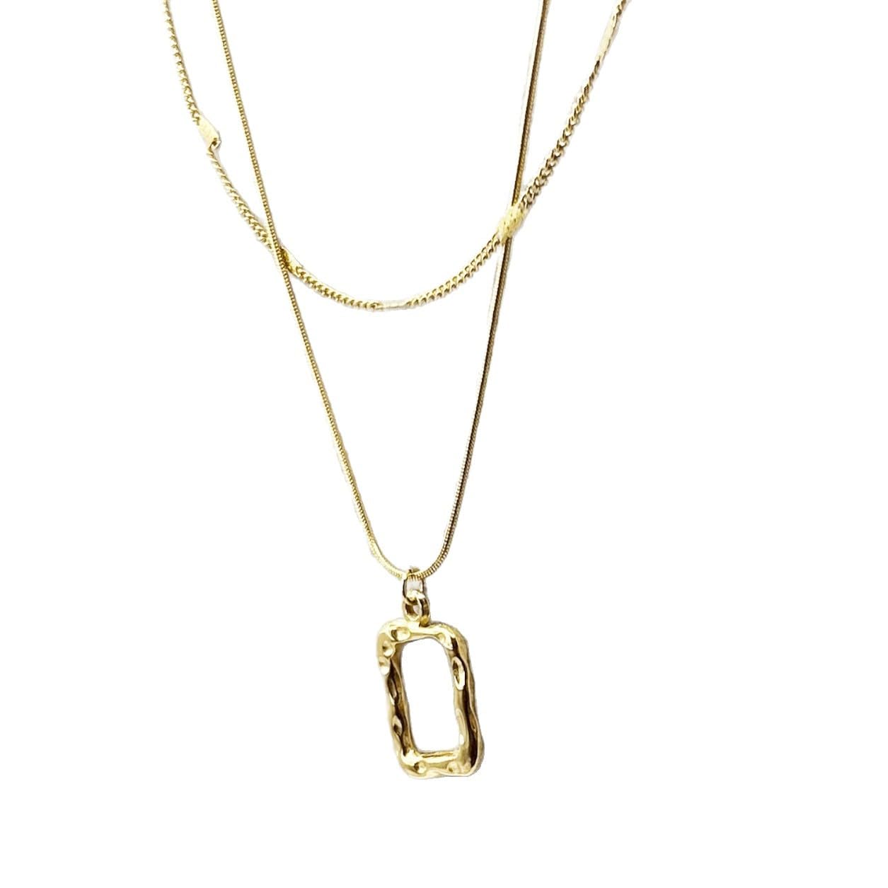 JELLYSEE Gold Necklaces for Women - 14K Gold Plated Layering Necklaces Trendy Circle Paperclip Chain Pendant Choker Necklace, Simple Diamond Cross Bow Jewelry Set Gifts for Women