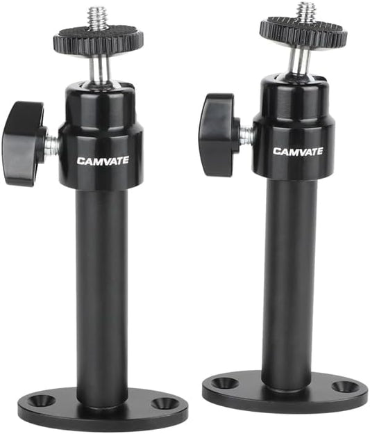 CAMVATE 1/4"-20 System(2 Pieces)-24007 Security Wall Mount with Mini Ball Head for CCTV Camera Surveillance