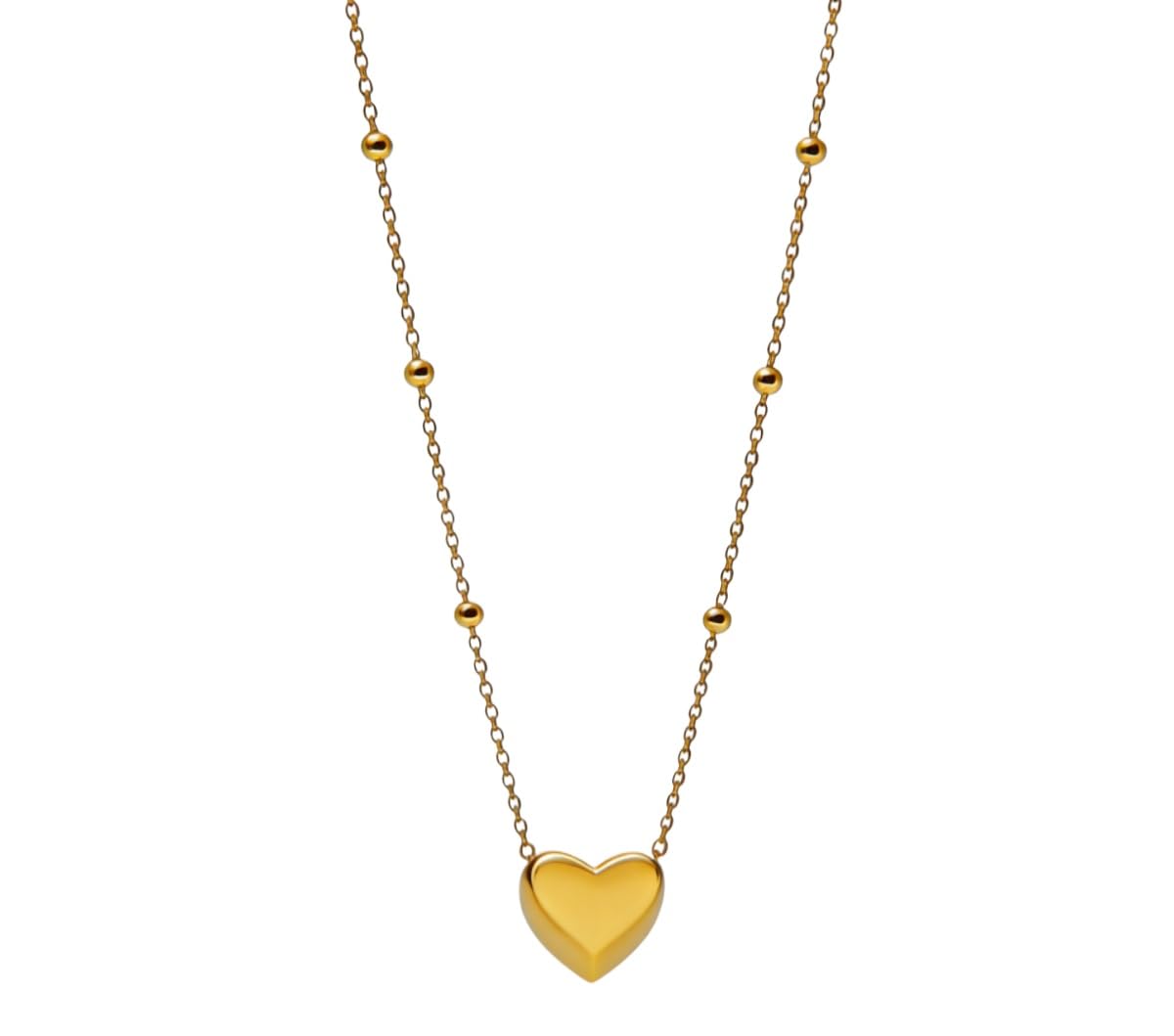 18k Gold Plated Heart Necklace for Women, Adjustable 18-20 Inch Love Heart Pendant Choker, Elegant Gift for Valentine's Day, Anniversary, Birthday for Her, Girlfriend, Wife (Nature-Inspired Organic)