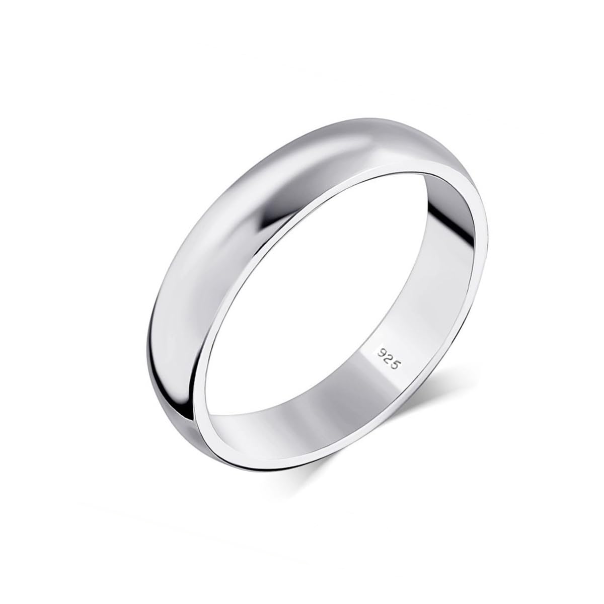 Savlano 925 Sterling Silver 5MM Half - Round Wedding Band Ring for Women and Men Comes in 5-14 Sizes with Gift Box - Made in Italy (8)