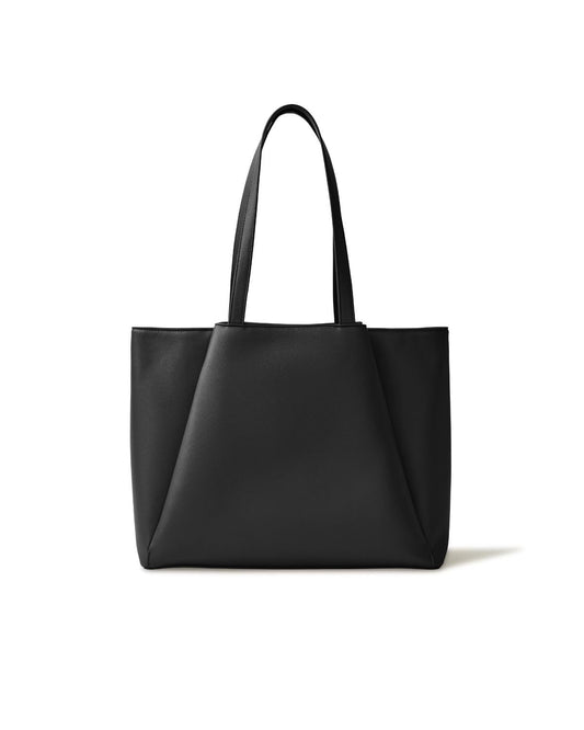 Laptop Tote Bag for Women 15.6 Inch - Large Work Bags with Zip Compartments - PU Leather Office Purse Computer Briefcase - Black