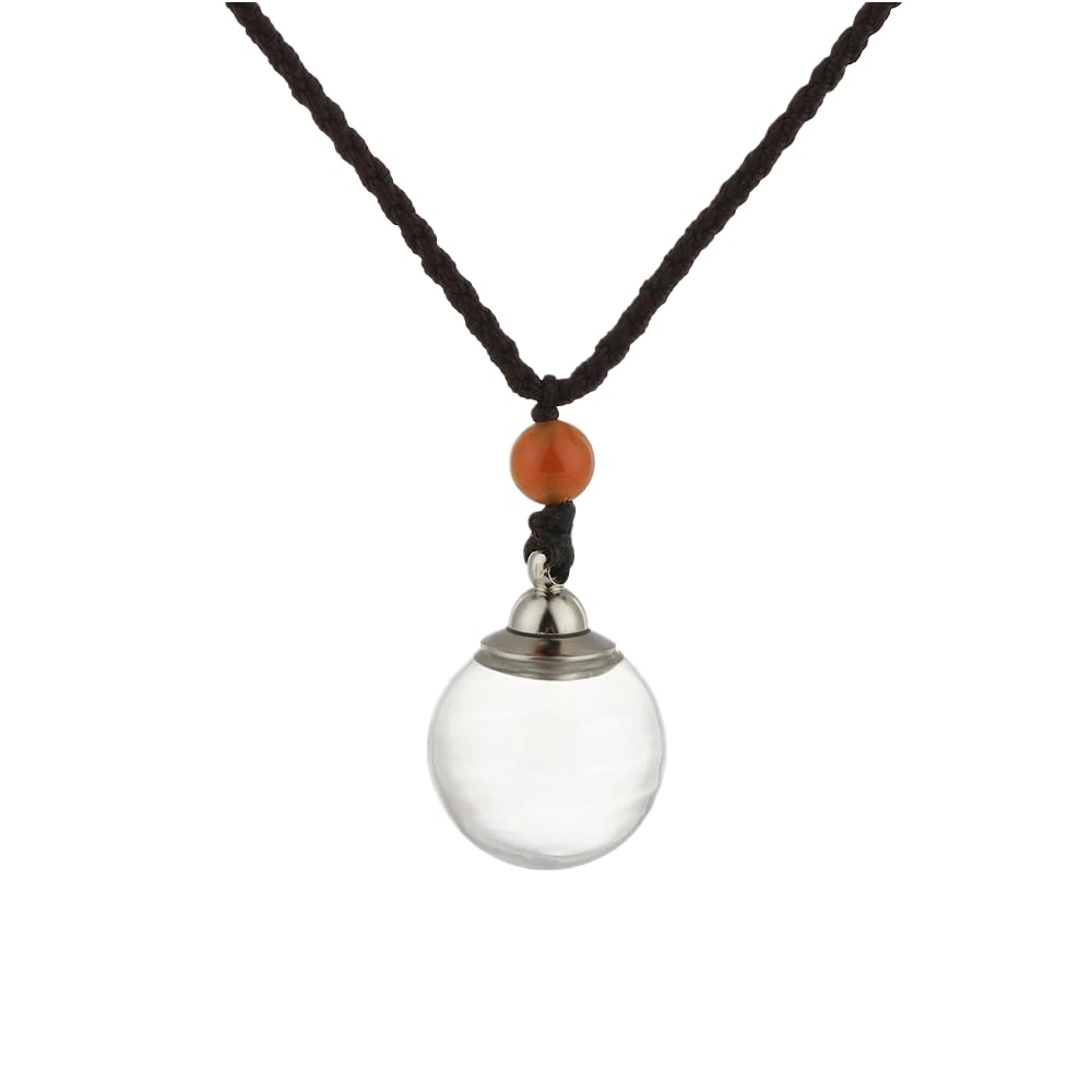 925 Sterling Silver Blood Vial Necklace For Women and Men - Glass Pendant Perfume Bottle - Water Container Jar Necklaces For Liquid Oil Diffuser Jewelry