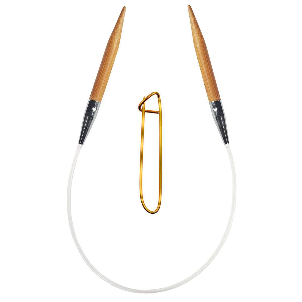 ChiaoGoo Bamboo Patina 9 inch (23cm) Circular Knitting Needles US Size 9 (5.5mm) 2009-9 with Stitch Holder