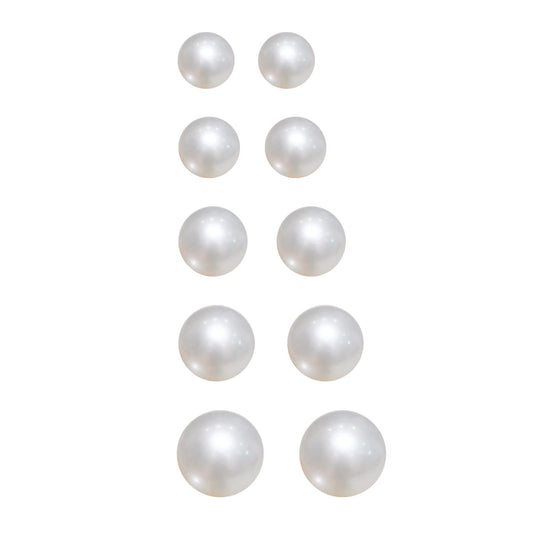 Alevel 4-8mm Freshwater Cultured White Pearl, 925 Sterling Silver Stud Earrings 5 Sets, Women Gifts