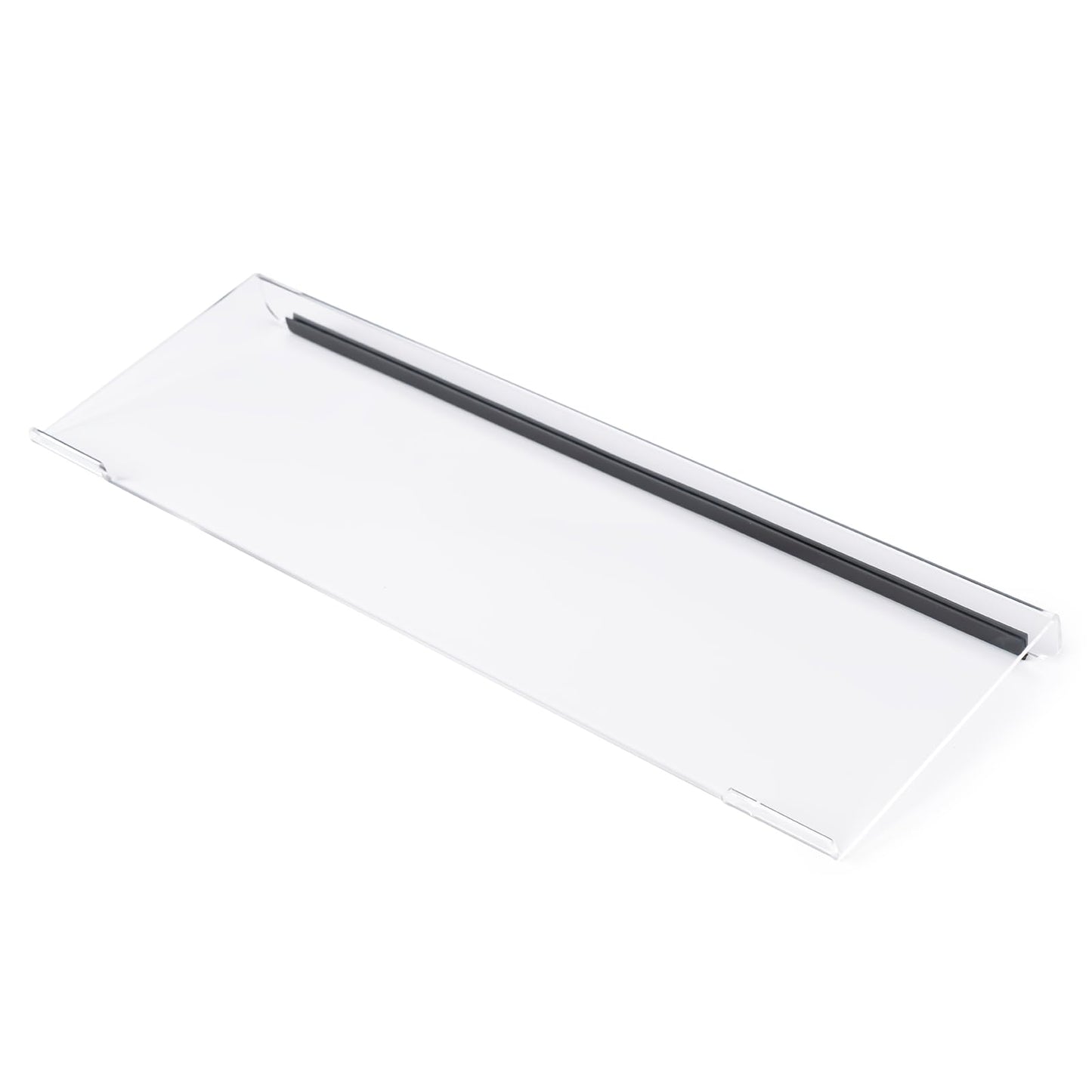 BOOMIBOO Clear Acrylic Tilted Computer Keyboard Holder for Ergonomic Typing, Keyboard Stand with Silicone Anti-Slip Strip, 17 x 5.7 Inch Keyboard Tray for Office Desk, Home, School