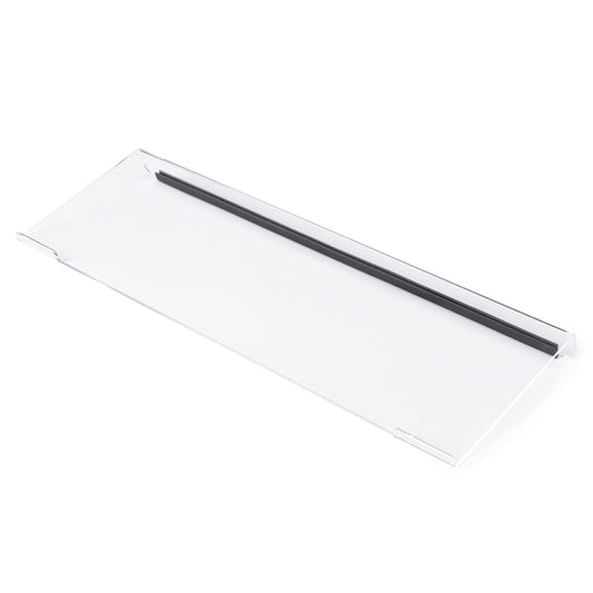 BOOMIBOO Clear Acrylic Tilted Computer Keyboard Holder for Ergonomic Typing, Keyboard Stand with Silicone Anti-Slip Strip, 17 x 5.7 Inch Keyboard Tray for Office Desk, Home, School