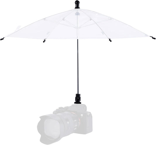 CamRebel DSLR Mirrorless Camera Hot Shoe Umbrella Rain Cover Protector Sunshade (White)