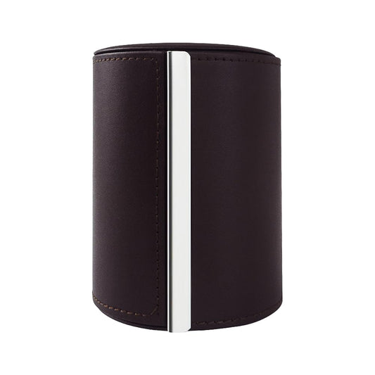 Tie Box Travel Case Men's Necktie Gift Box Cylinder Shape Anti-Wrinkle Storage Business Gift Bow Tie Packaging (3.1"x4.3", Coffee)