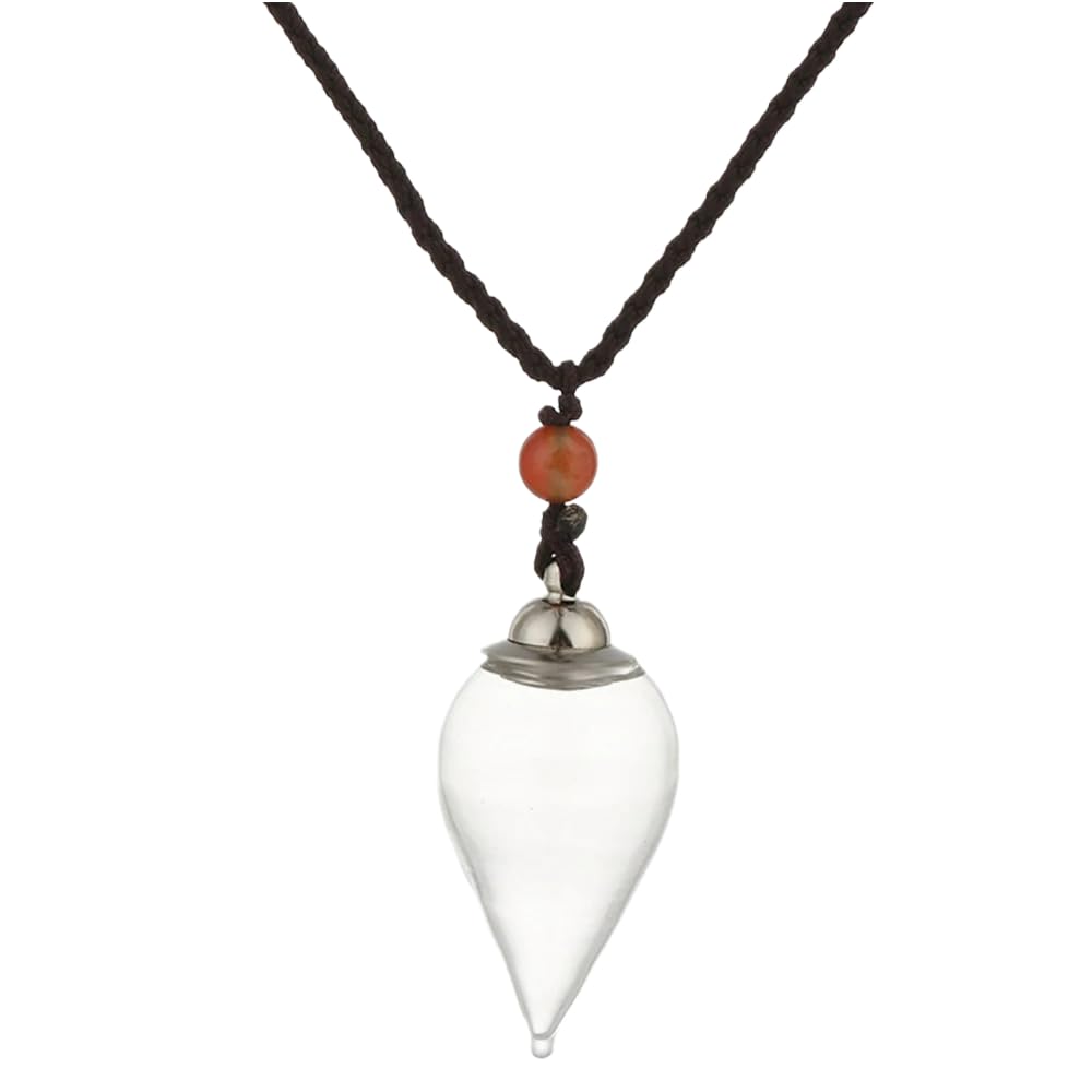 925 Sterling Silver Blood Vial Necklace For Women and Men - Glass Pendant Perfume Bottle - Water Container Jar Necklaces For Liquid Oil Diffuser Jewelry