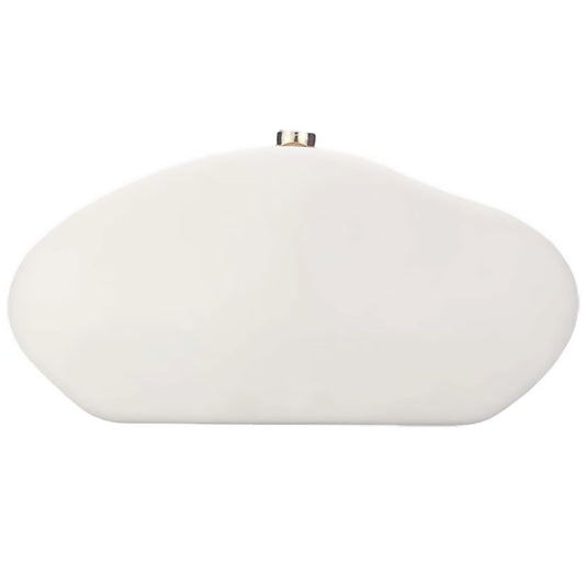 louceko PU Leather Handbag Detachable Chain Crossbody Shoulder Evening Bag Clutch Purse for Women Formal Wedding Party Prom, Beige White, 2505