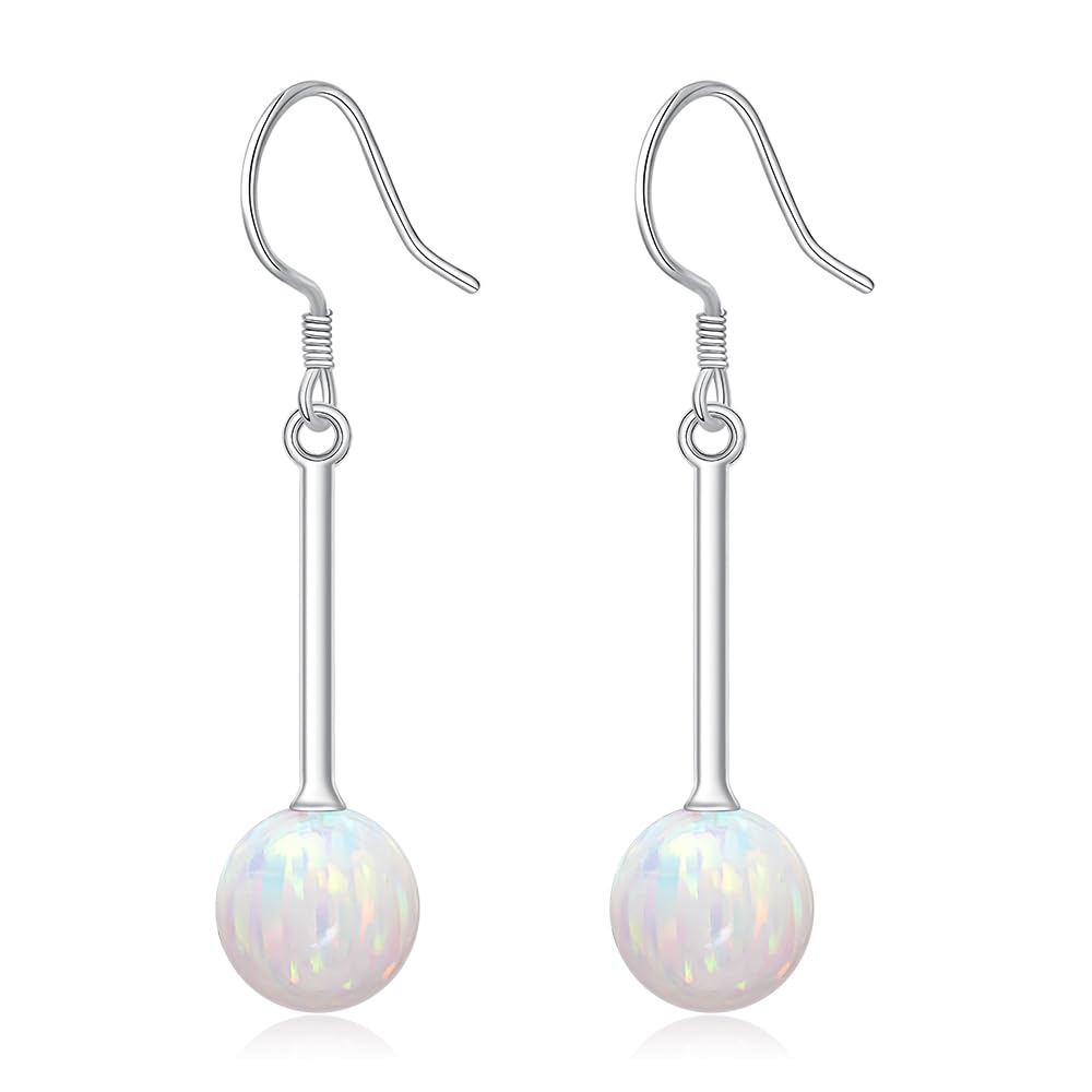 Opal Earrings for Women 925 Sterling Silver Elegant Dangle Drop Earrings Opal Jewelry Gifts for Women
