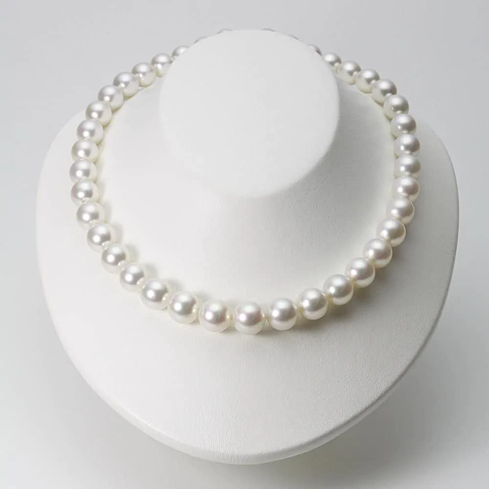 HUWODY Round White Simulated Shell Pearl Necklace Strand Pearl Choker Necklace Jewelry for Women 12mm 16inch