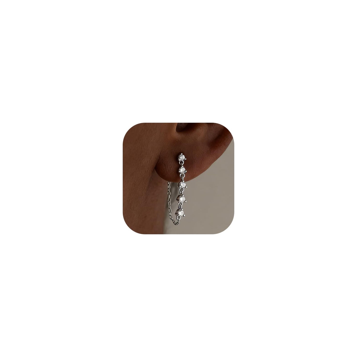 Solistra Silver Dangle Earrings for Women Triple Trendy Diamond Drop Earring Hypoallergenic Earrings for Women Wedding Jewelry Valentines Day Gifts for Her