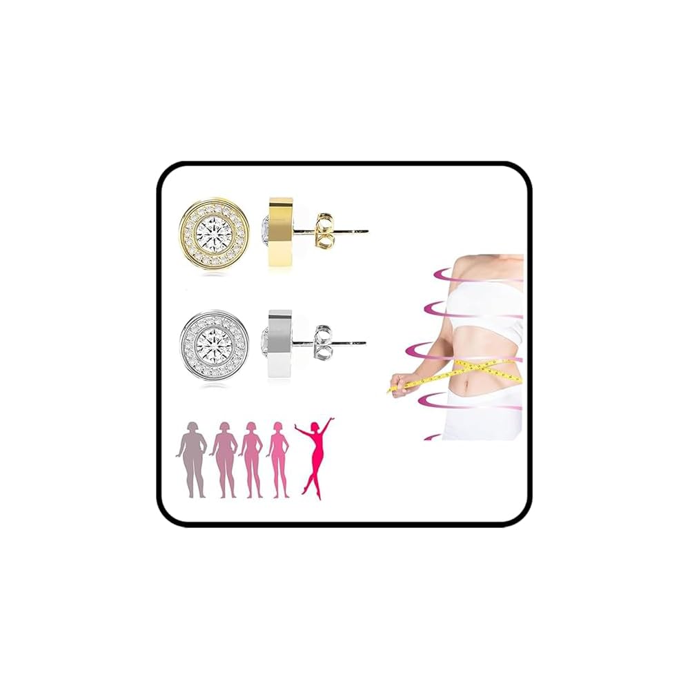 Lymphatic Earrings, 2 Pairs Histone Lymphvity Magnetotherapy Germanium Earrings Gold Silver Hypoallergenic Unique Elegant Hoop For Women Men Jewelry Gift (Gold and Silver)
