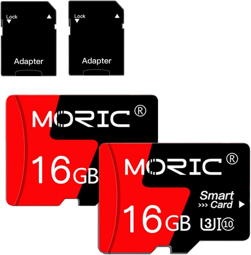 MORIC 2 Pack 16GB Card,C10 A1 Micro SD Card with Adapter High Speed Memory Memory TF Card for Camera/Dash