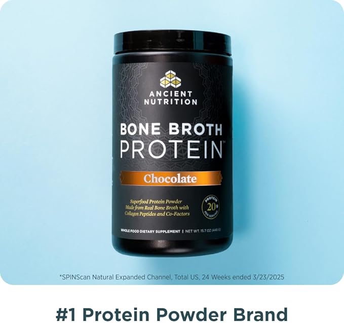 Ancient Nutrition Grass Fed, Bone Broth Protein Powder, 20g Protein, Hydrolyzed Collagen Peptides, Keto & Paleo Friendly, Supports Joint, Gut Health, Vanilla, 40 Servings