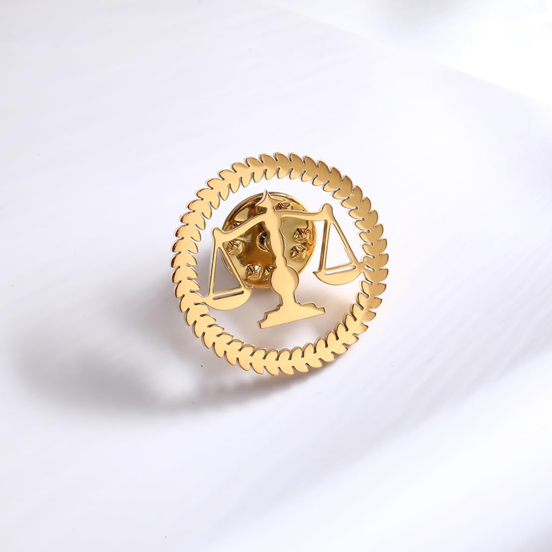 Metal Balance Badges Suit Brooch Libra Scales Brooches For Men (2pcs rose gold)