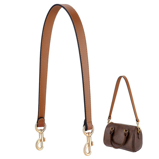 PH PandaHall 25.7 Inch Genuine Leather Purse Strap, 1 Inch Wide Bag Strap Puse Handle Bag Handles Replacement with Golden Buckles for DIY Handbag Underarm Bags Shoulder Bags, Coffee Color