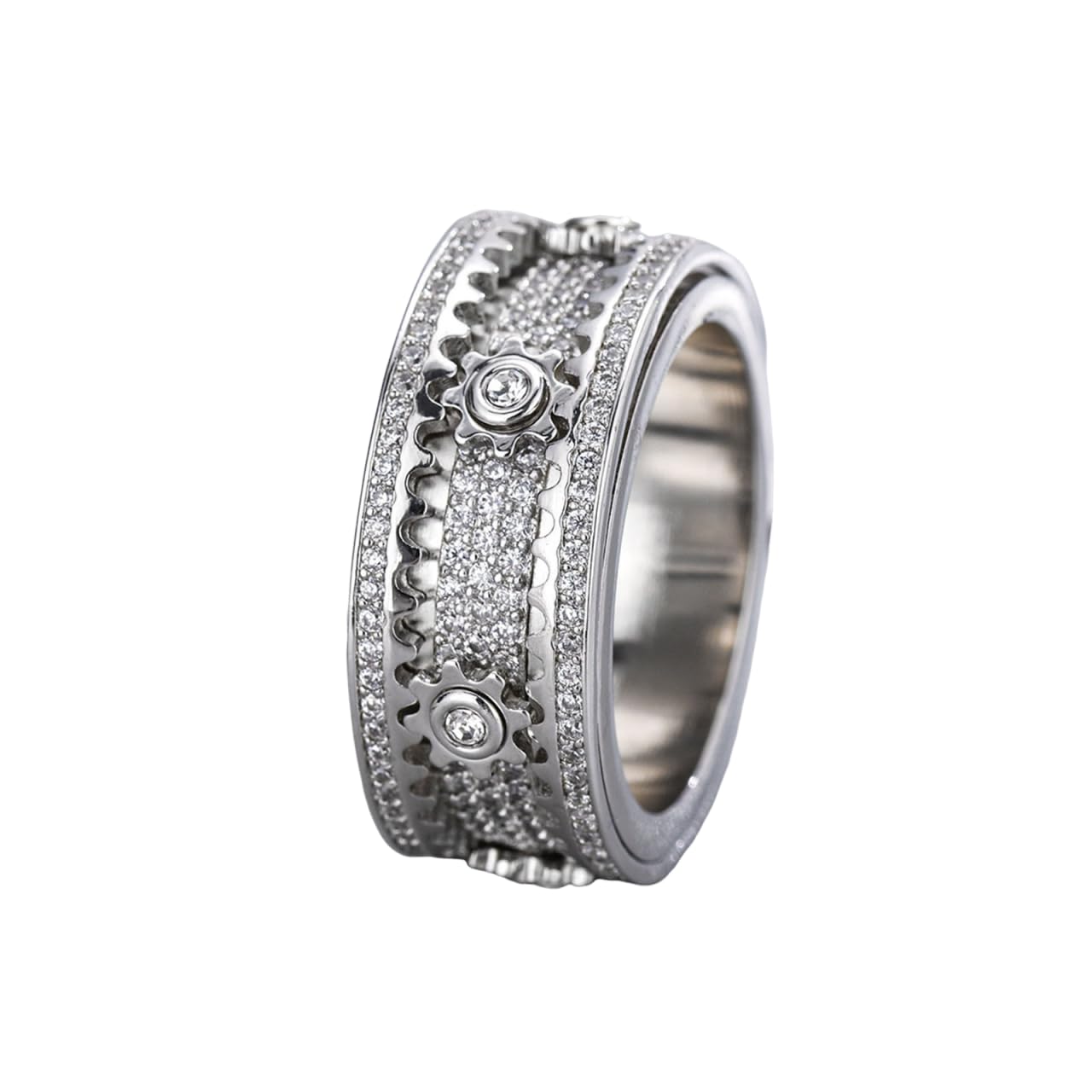 Xarewx Mindfulness Rings for Women, Fidget Ring, Zenvirala Adjustable Anti-Anxiety Fidget Rings, Menopause and Stress Ring, Calm & Everyday Wear (Silver, 8)