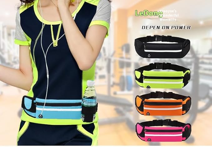 Adjustable Elastic Fitness Fanny Pack for Sports, Running Belt Waist Pack, Waterproof Sports Fanny Pack,Outdoor card wallet，Leisure travel wallet，5 color options available (green)
