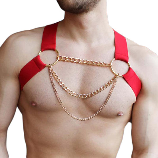 YITMGDD Men's Leather Harness Body Chest Armour Made up of Genuine leather With Buckles Adjustable Strap Belt for Party Halloween