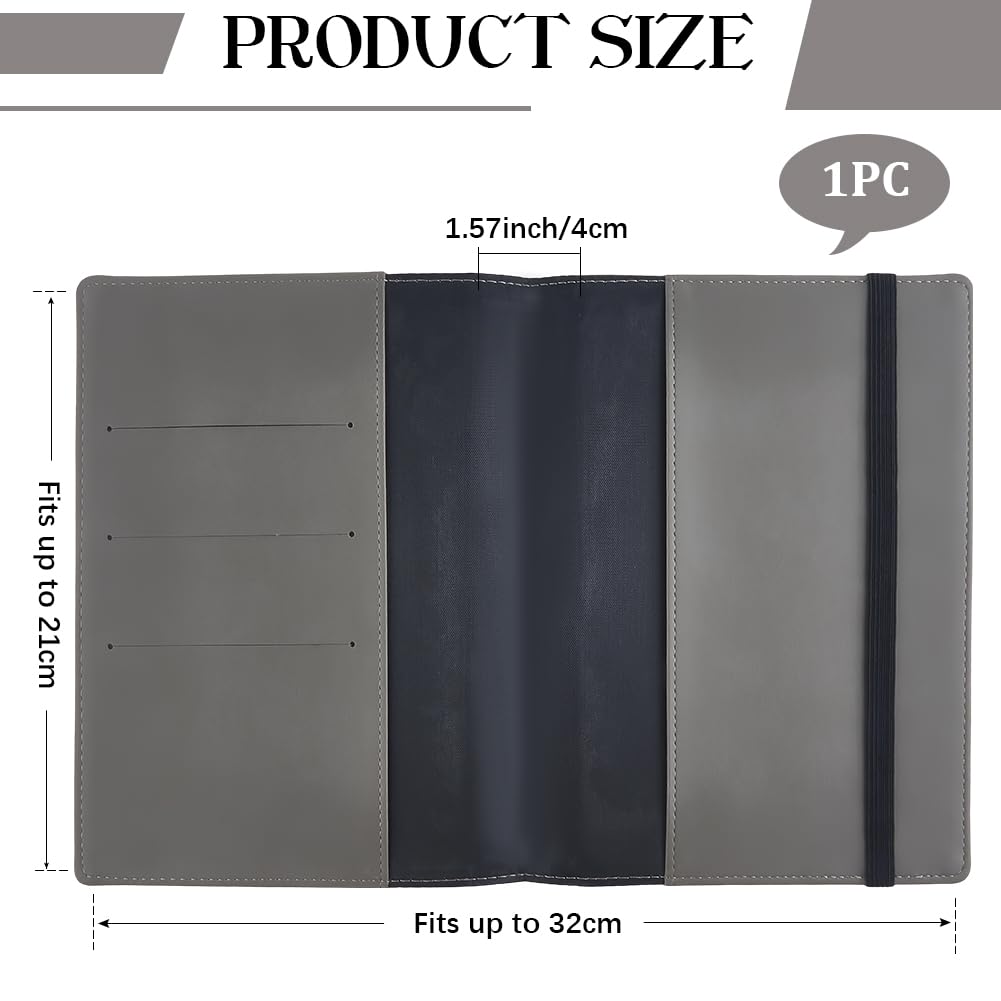 CRASPIRE A5 Leather Book Sleeve with Card Slots Waterproof Notebook Cover Tan PU Envelope Folder Business Briefcase Reusable Leather Portfolio Organizer for Book Lover Classmate Gifts