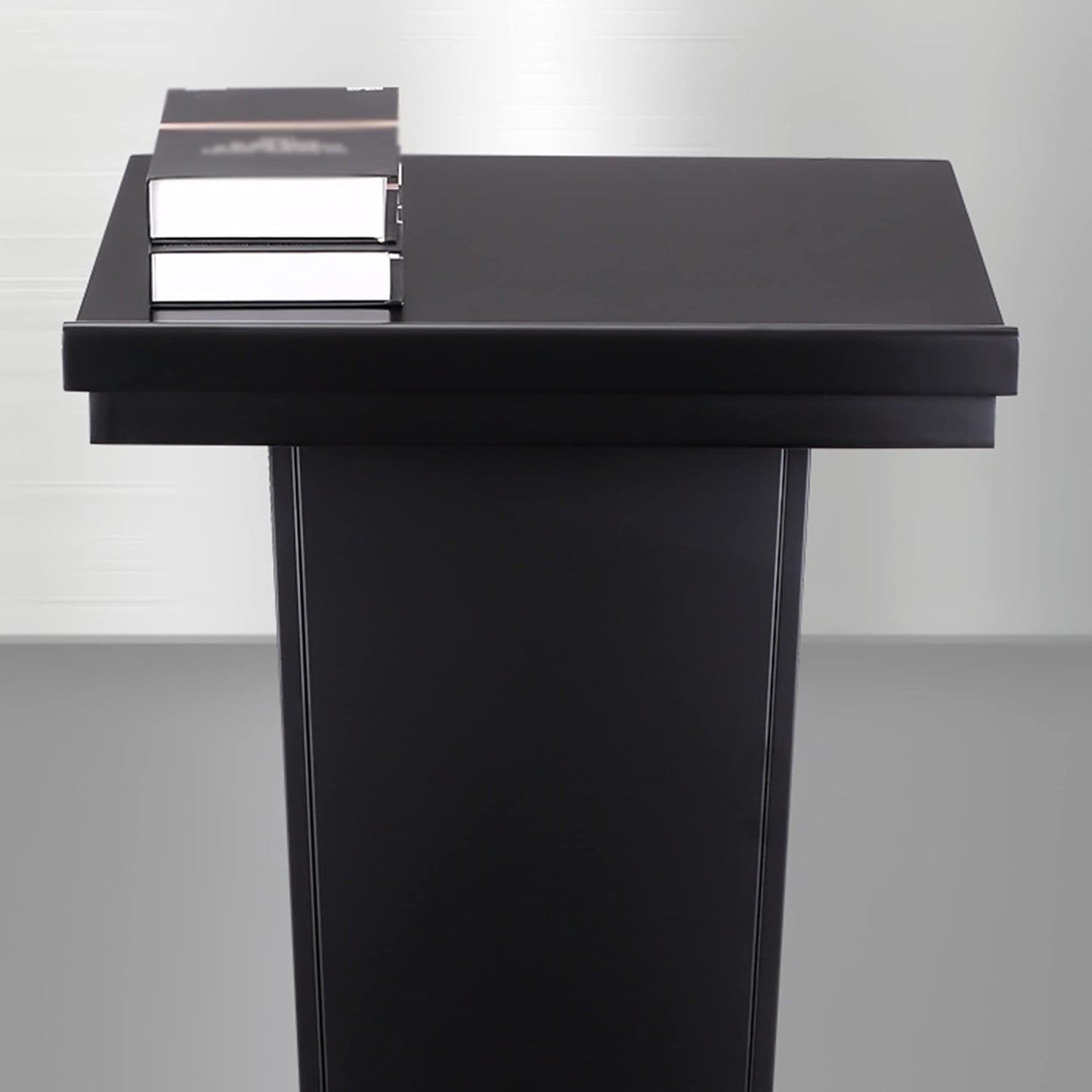 Lectern Podium Stand, Podium,Tilt Design Standing Desk Host Stage Speaking Reading Table, for Classroom Conference and Auditorium/Black/58x48x120cm