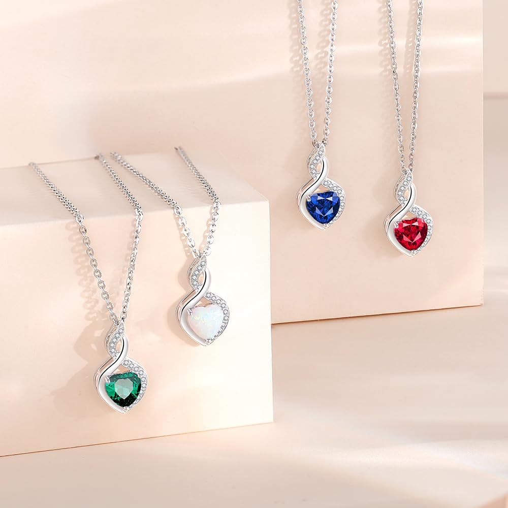 FANCIME Natural Peridot Necklace 14K Solid White Gold Heart Pendant with Diamond August Birthstone Necklace Jewelry Gifts for Mom Women