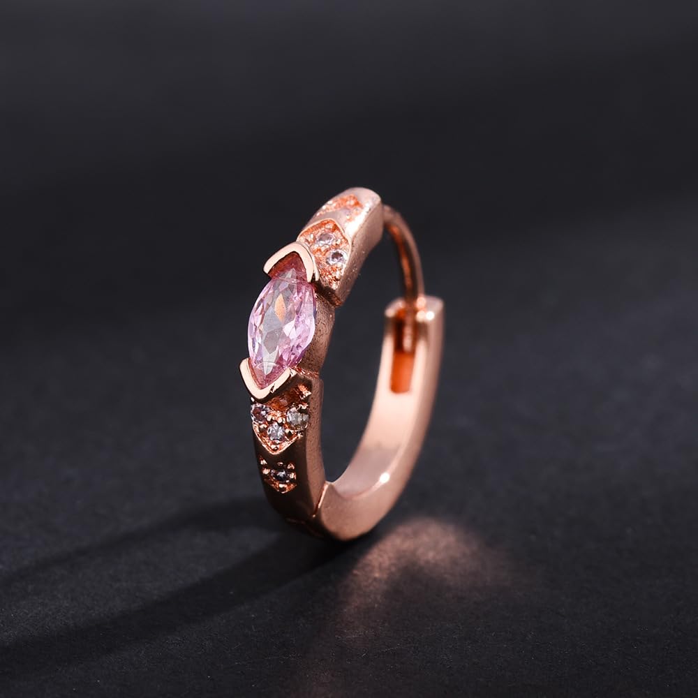 Lymphatic Drainage Slimming Hoop Earrings, Titanium Ion Lymphvity Germanium Earring Acupuncture Therapy Hoop Moissanite Earrings Jewelry for Women Men (silver+rose gold)