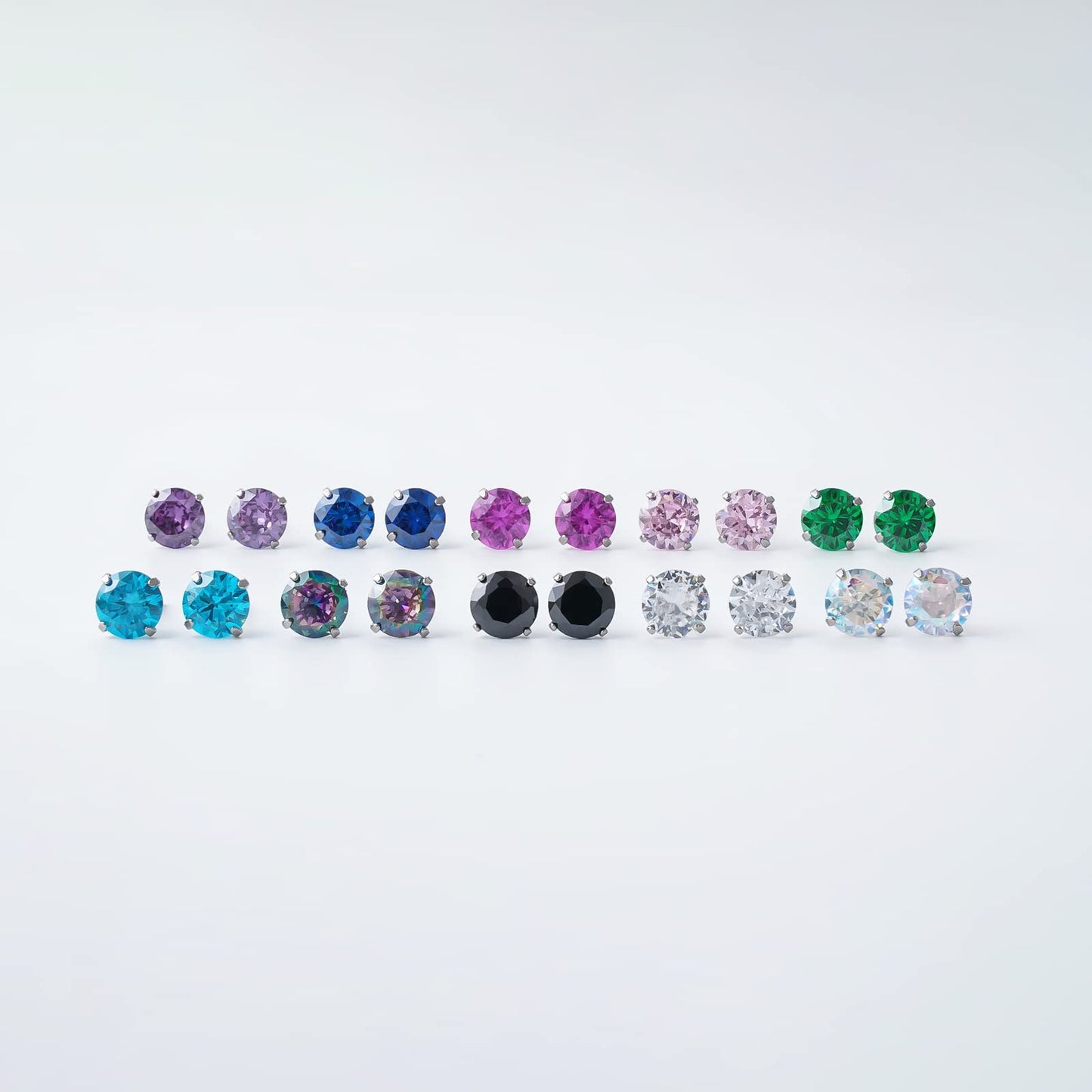1 Pair Implant Grade Titanium Stud Earrings Set Hypoallergenic 3mm 4mm 5mm 6mm Cubic Zirconia G23 Titanium Earring Studs for Women Men for Sensitive Ear (4mm green)