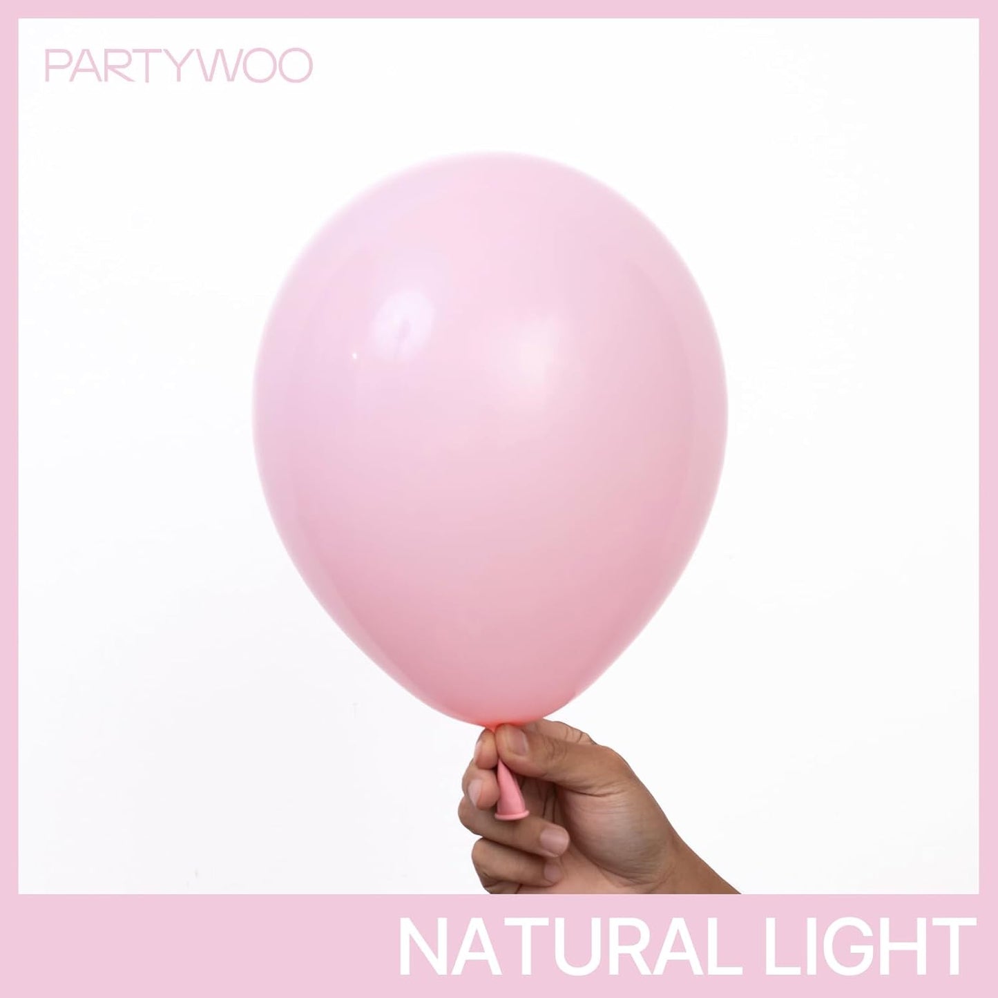 PartyWoo Light Pink Balloons - 100 Pcs Pastel Balloon Arch Kit for Baby Showers & Birthdays | Various Sizes 5-36 Inch