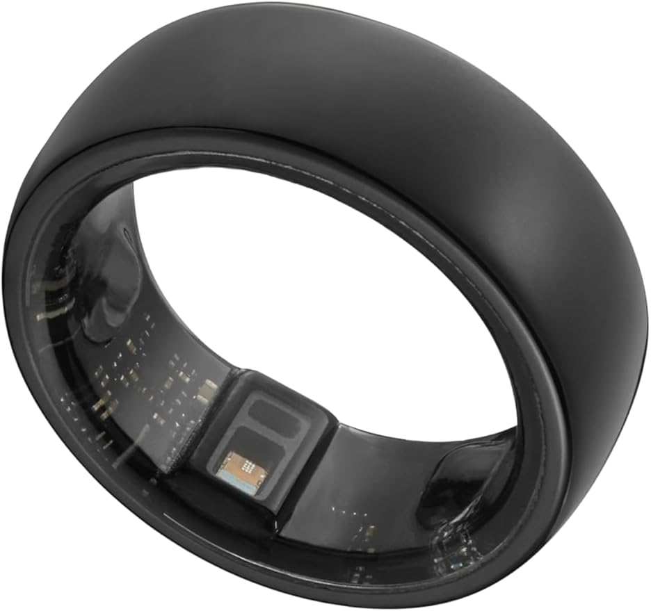 Smart Ring, Activity Trackers, Sleep Ring, Fitness Tracking, Stress Tracker, Heart Rate, Meditation, Temperature, Respiratory, No App Subscription, Women, Men, iOS, Android (Black, 9)