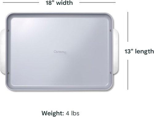 Caraway Non-Stick Ceramic Baking Sheet - Non-Toxic & PTFE Free - Ideal for Baking & Roasting - Large 18" x 13" - Sage