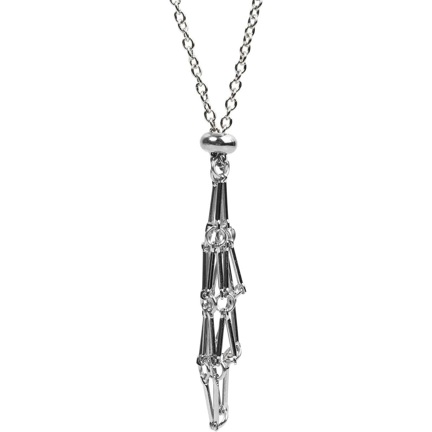VLIEGEN Crystal Holder Necklace, Stainless Steel Cage for Stone Adjustable Natural Crystal Cage Holder Necklaces Quartz Natural Gemstone Jewelry for Women Men SV-L