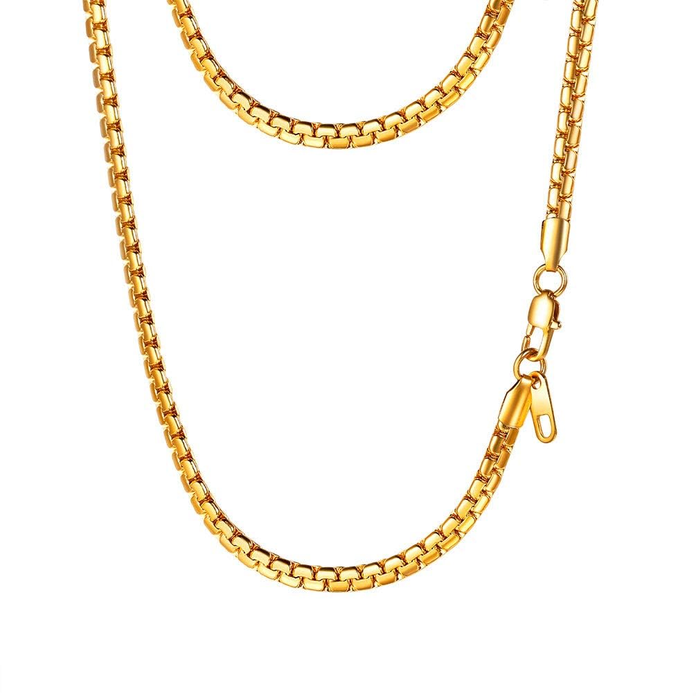 PROSTEEL Mens Chain Necklaces Stainless Steel Men Jewelry Flat Link Chain Necklace