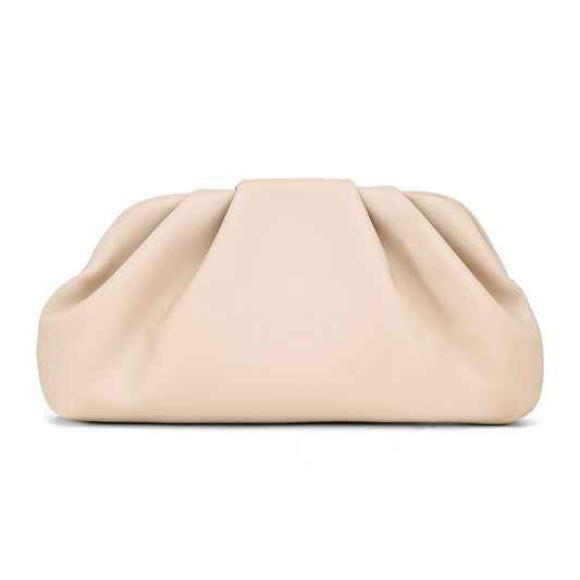 PAIRBIRDS Clutch Purses for Women Evening Bag Small Crossbody Bag With Removable Metal Chain (Apricot)
