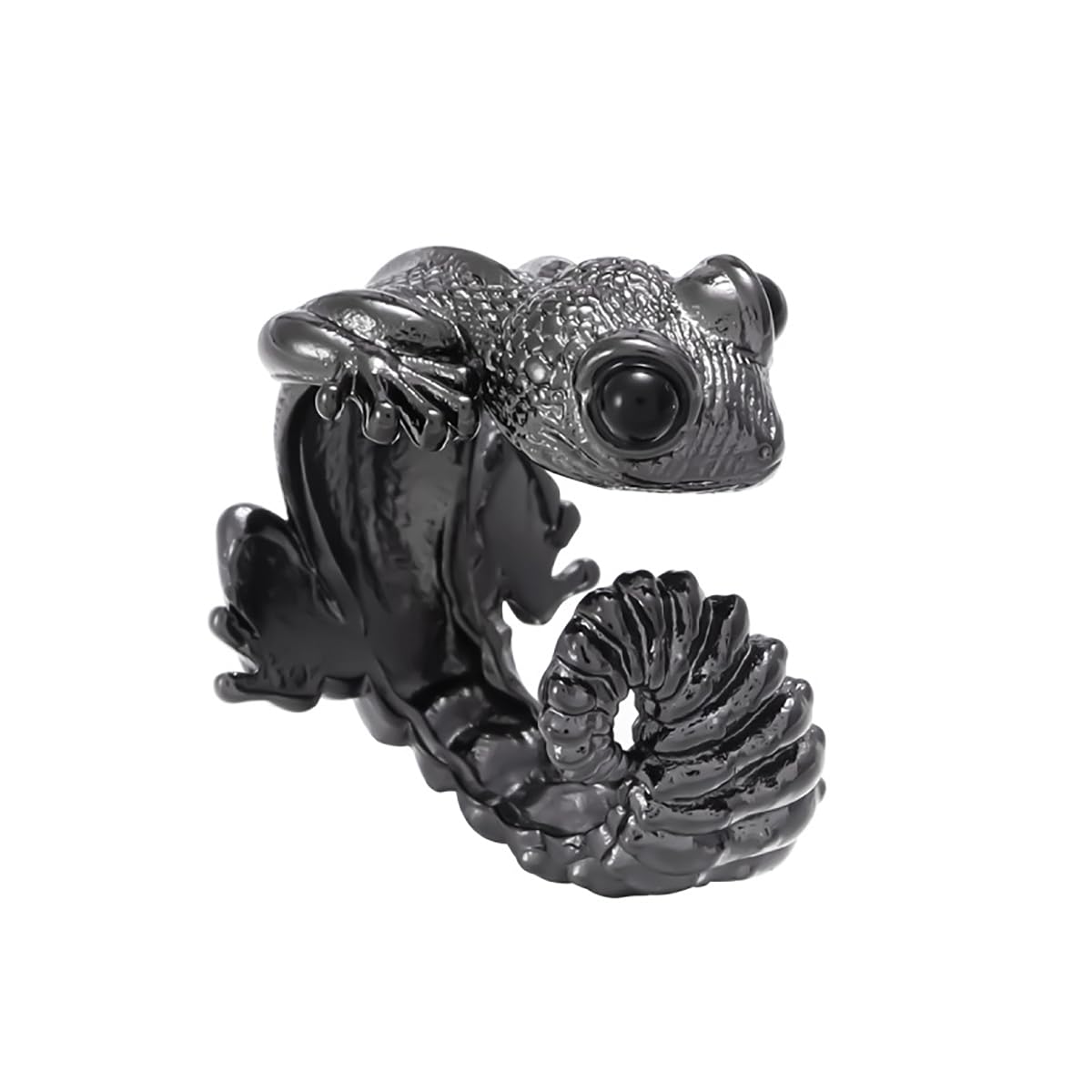 Gothic Lizard Rings for Women Men Chameleon Animal Finger Rings Vintage Boho Goth Adjustable Open Ring Hypoallergenic Drip oil Ring Halloween Birthday Party Birthday Holiday Jewelry (Black)