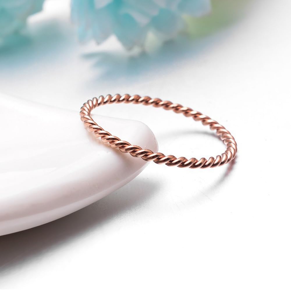 LIU JUN Copper Tensor Ring For Women, Pure Copper Tensor Solid Twisted Handmade Health Rings Set For Women Men Fashion Energy Jewelry Gifts (pure copper, 7)