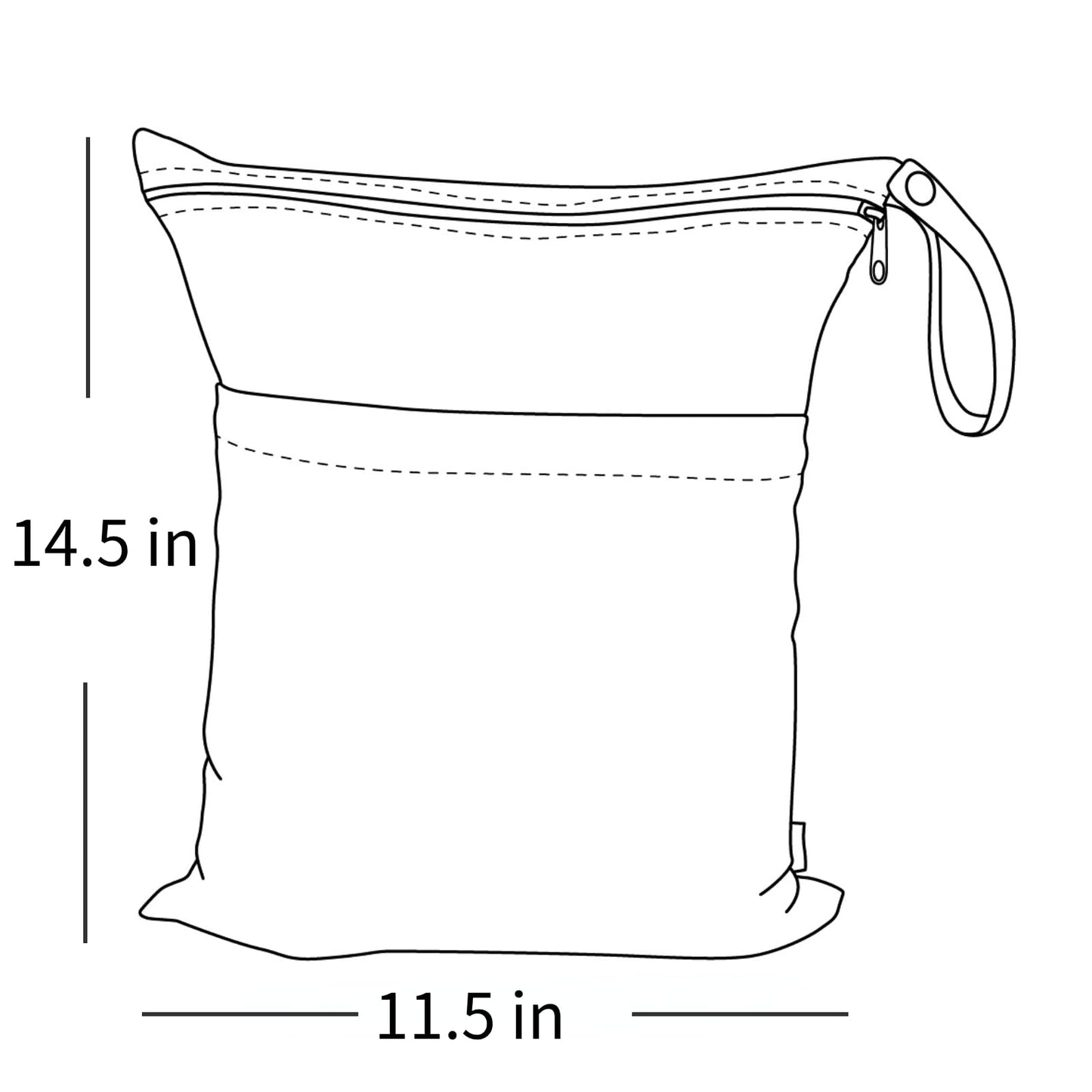 ALVA 2pcs Cloth Diaper Wet Dry Bags Waterproof Reusable with Two Zippered Pockets Travel Beach Pool Daycare Soiled Baby Items Yoga Gym Bag for Swimsuits or Wet Clothes LZ8485