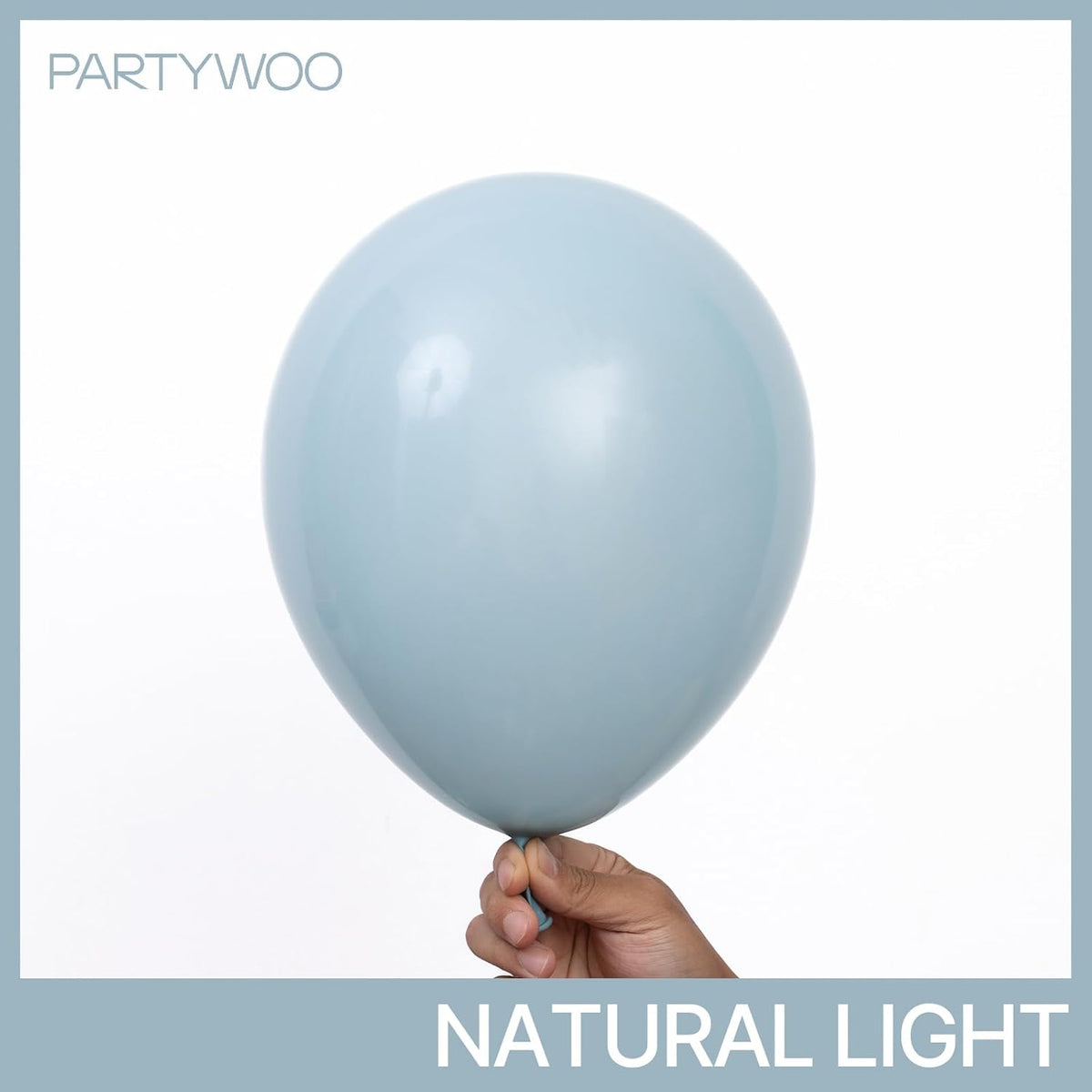 PartyWoo Dusty Blue Balloons - 100pcs 12 Inch Light Blue Aqua Latex Helium Balloons for Events